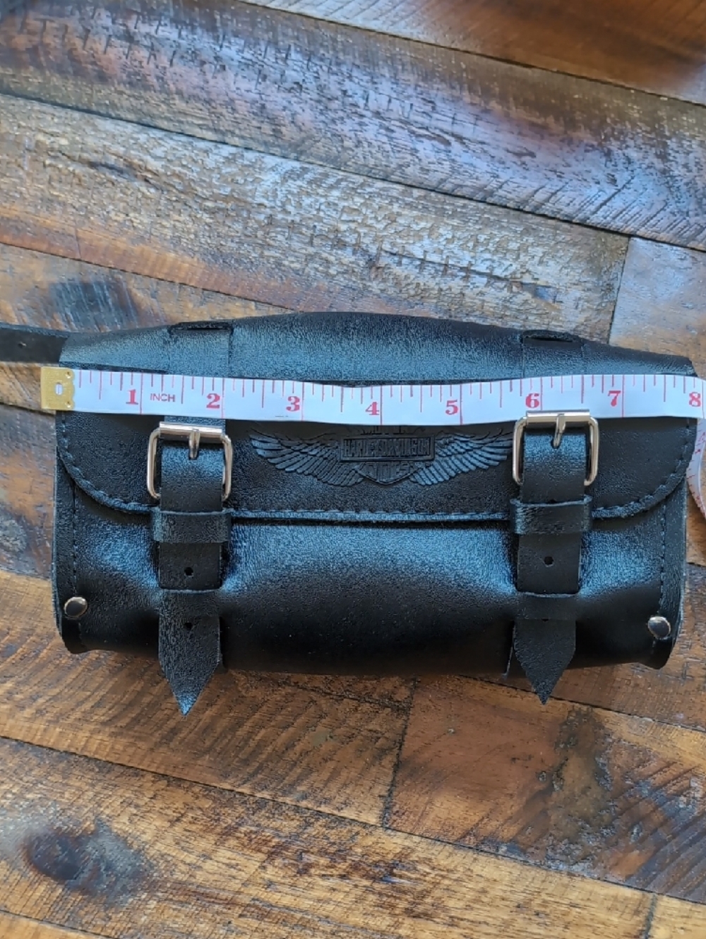 Harley-Davidson Black Motorcycle Handlebar Fork Bag with Buckle Straps - Picture 13 of 16